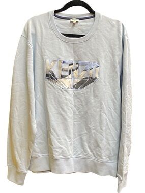 Kenzo Pale Blue Metallic Logo Sweatshirt